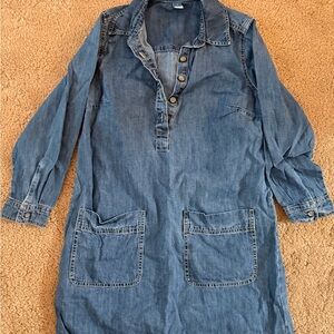 Old Navy Blue Long Sleeve Denim Dress